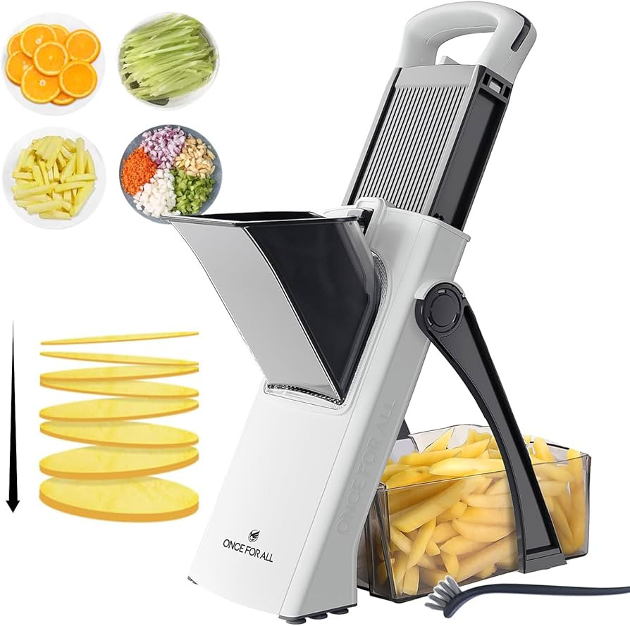 ONCE FOR ALL Upgrade Safe Mandoline Slicer Plus, Biger Size, Adjustable Vegetable Food Chopper Po... | Amazon (US)