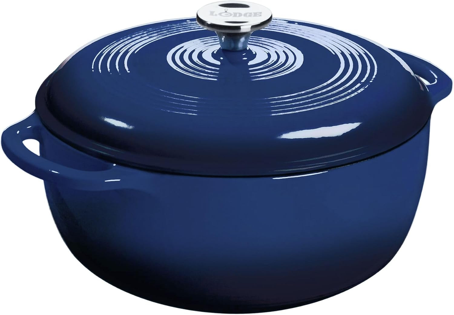 Lodge Essential Enamel Cast Iron Dutch Oven, 6 Quart, Indigo | Amazon (US)