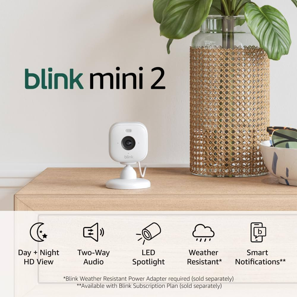 Blink Mini 2 (Newest Model) — Home Security & Pet Camera(s) with HD video, color night view, mo... | Amazon (US)