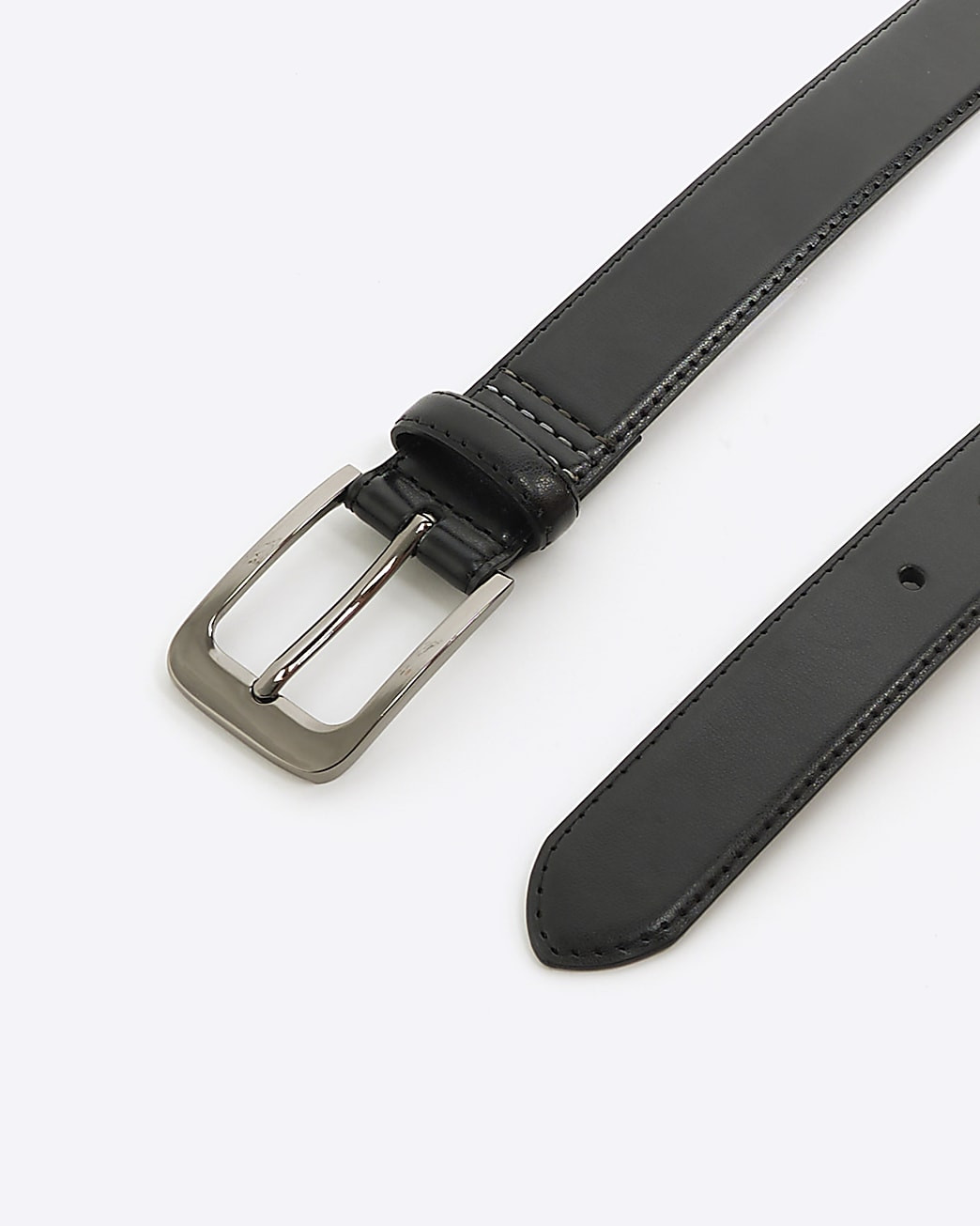 Black faux leather belt | River Island UK & IE