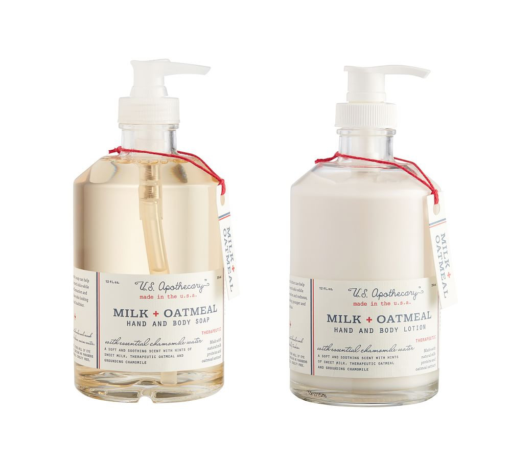 U.S. Apothecary Milk + Oatmeal Soap &amp; Lotion Set | Pottery Barn (US)