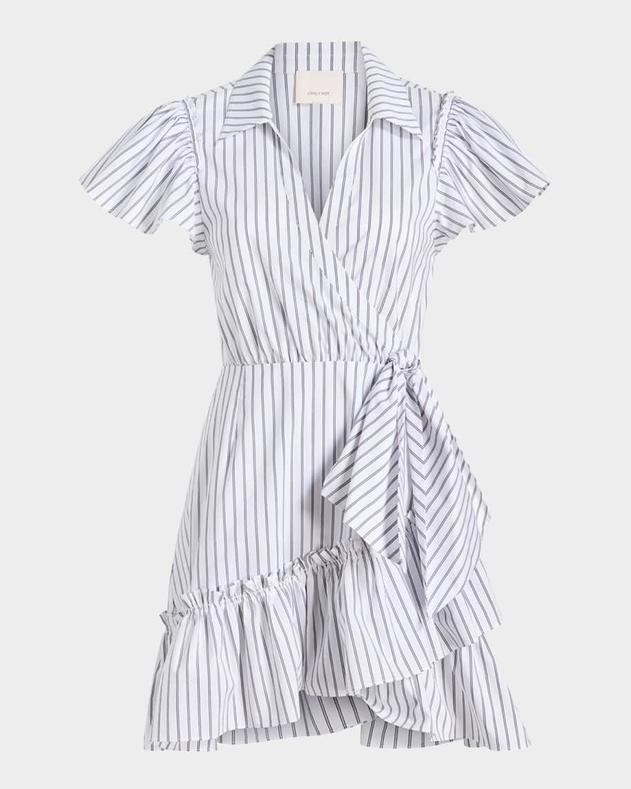 Cinq a Sept Lila Stripe Wrap Dress | Neiman Marcus