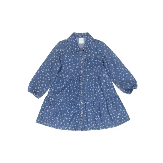 Wonder Nation Toddler Girl Denim Dress, Sizes 12M-5T | Walmart (US)