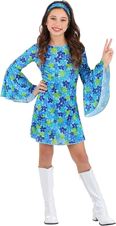 70's Wild Flower Girls Disco Dress Costume | Amazon (US)