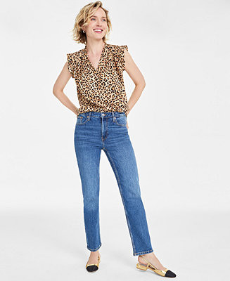 Women's High Rise Straight-Leg Jeans, Regular and Short, Created for Macy's | Macy's