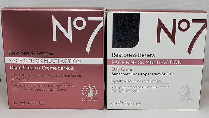No7 Restore & Renew FACE & NECK MULTI ACTION Day/Night Creams 2 x 50ml | Amazon (US)