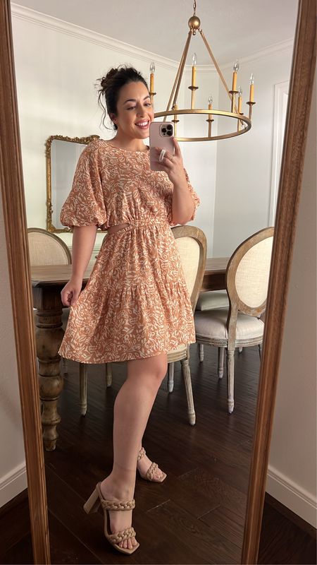 The cutest dress to use now and take into fall! Cute Sandals or heels now and when it gets cooler add boots, a cute hat and a sweater for cold nights 🥰🙌🏼🍂 runs tts, I did size up one just for a little extra length here but rest runs tts.  

#LTKunder50 #LTKSeasonal