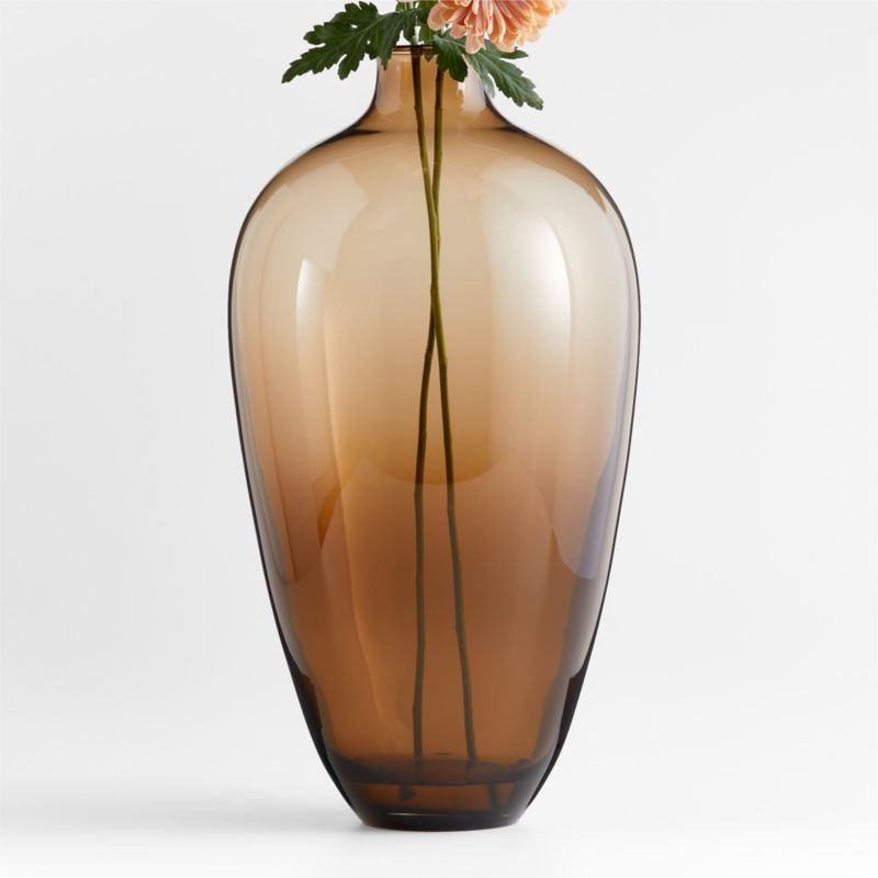 Zeri Tall Smoke Brown Glass Vase 20" + Reviews | Crate & Barrel | Crate & Barrel