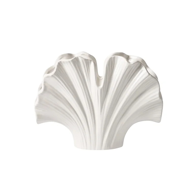 Home Decor Collection White 7" Ceramic Shell Vase | Walmart (US)