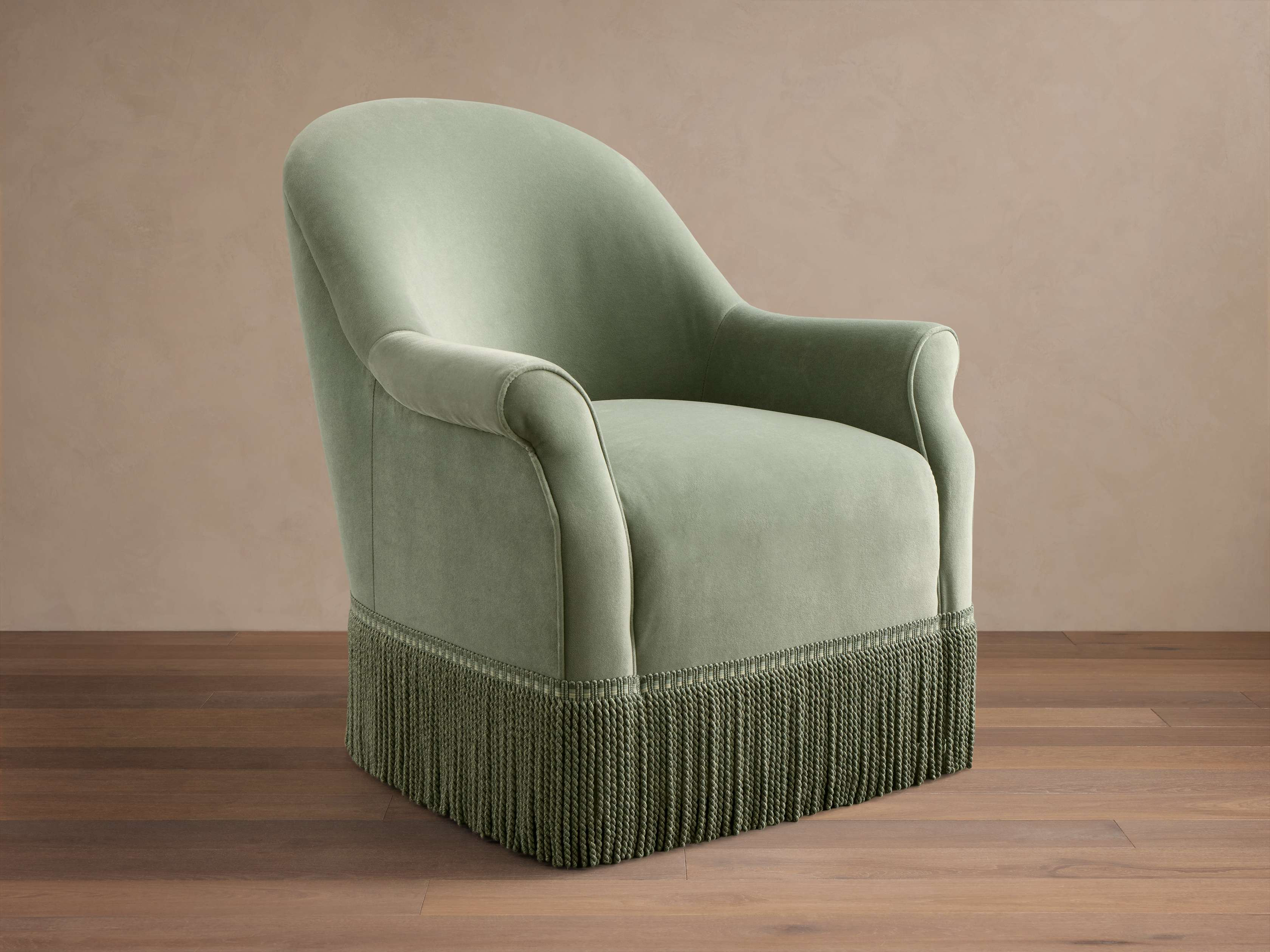 Augustus Swivel Chair with Fringe | Arhaus | Arhaus
