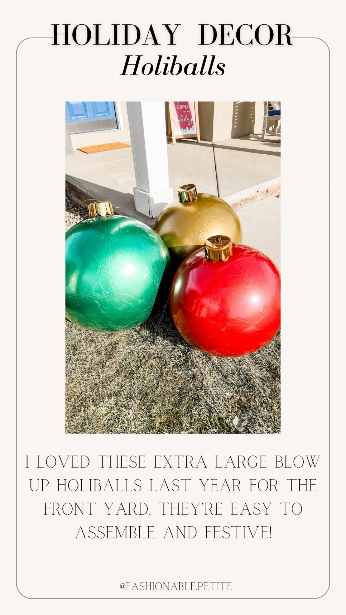 These blow up ornament holiballs are so fun for Christmas and the holidays! 
Christmas decor. Outdoor holiday decor. Holiday decor. Holiday decorations. Blow up decor. Christmas decorations. 

#LTKSeasonal #LTKHome #LTKHoliday