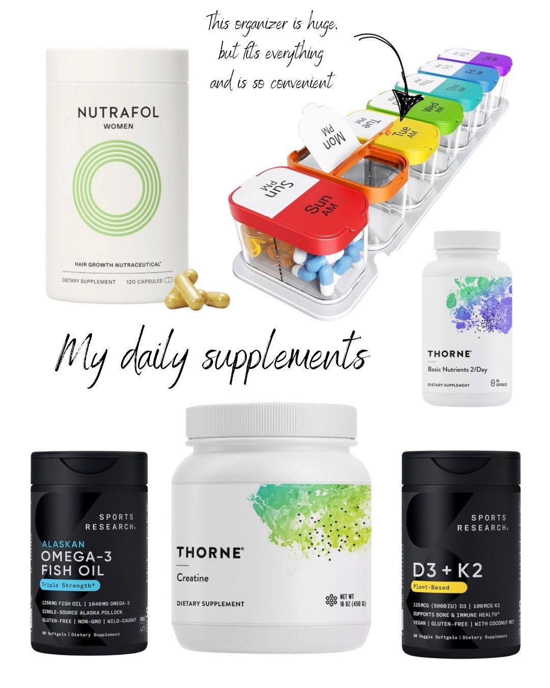 The supplements I take daily  

#LTKdayinmylife #LTKmorningroutine #LTKselfcare