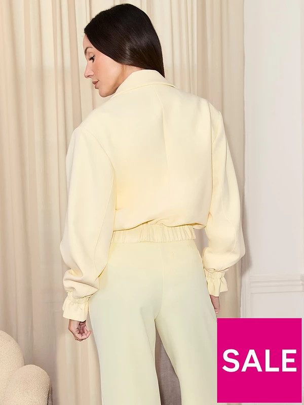 Michelle Keegan Tailored Lapel Bomber Jacket - Lemon | Very (UK)