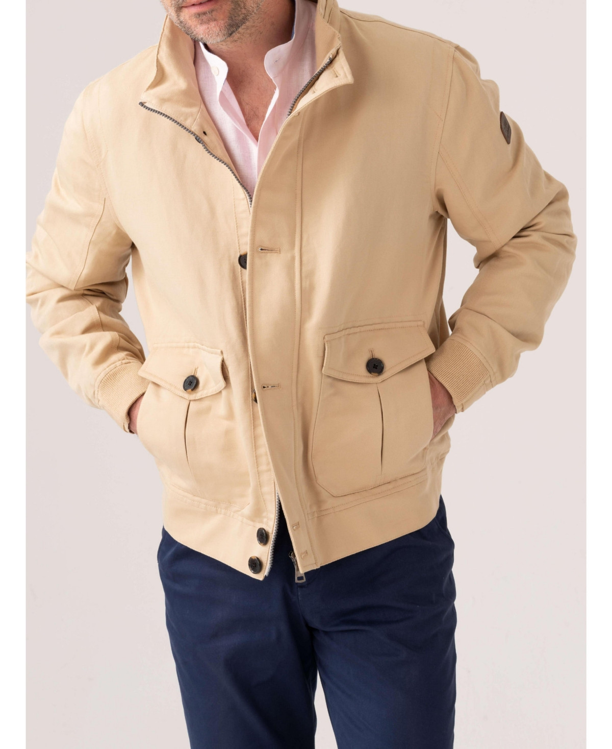 Koy Clothing Men's Bomber Style Ranger Jacket - Beige | Macy's