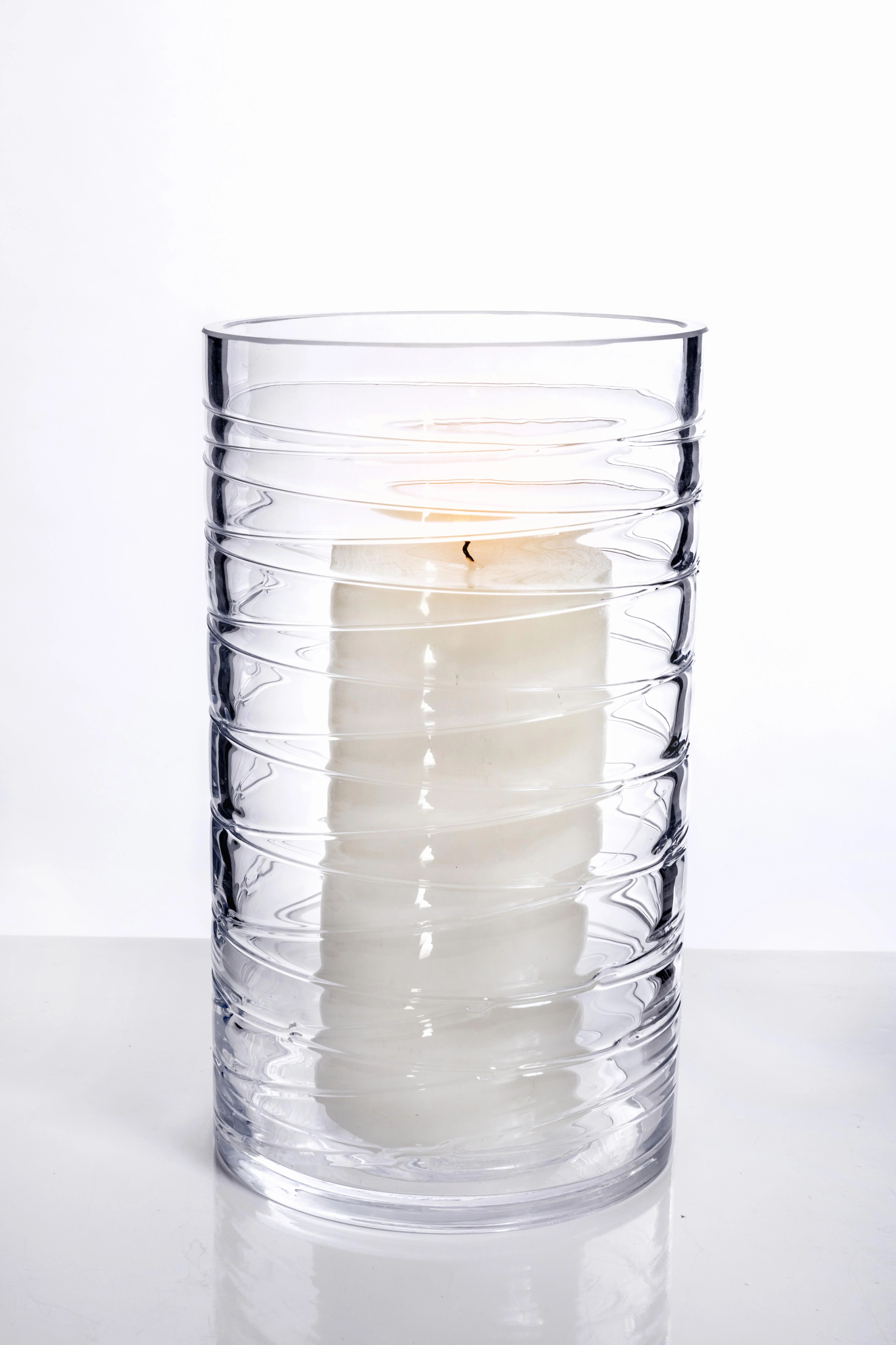 Better Homes & Gardens Large Spun High Clear Glass Hurricane Pillar Candle Holder - Walmart.com | Walmart (US)