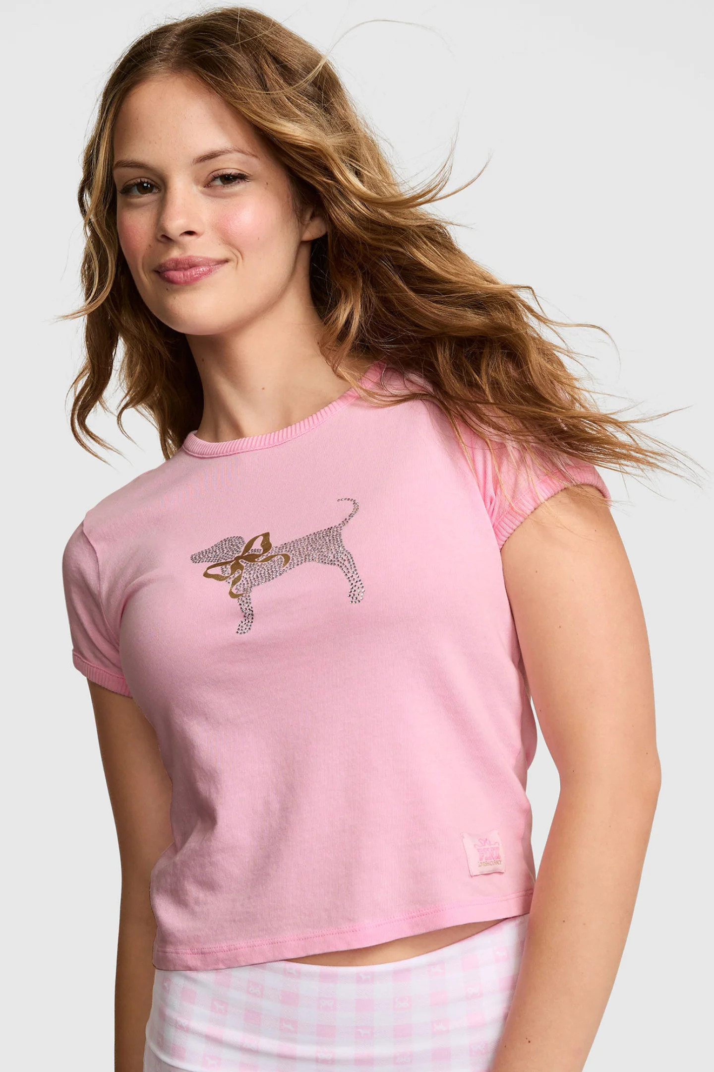 PINK x LoveShackFancy Retro Cotton Tee | LoveShackFancy