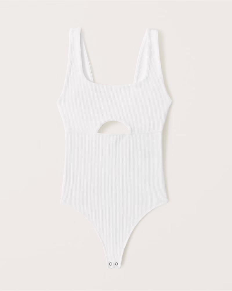 Seamless Ribbed Cutout Tank Bodysuit | Abercrombie & Fitch (US)