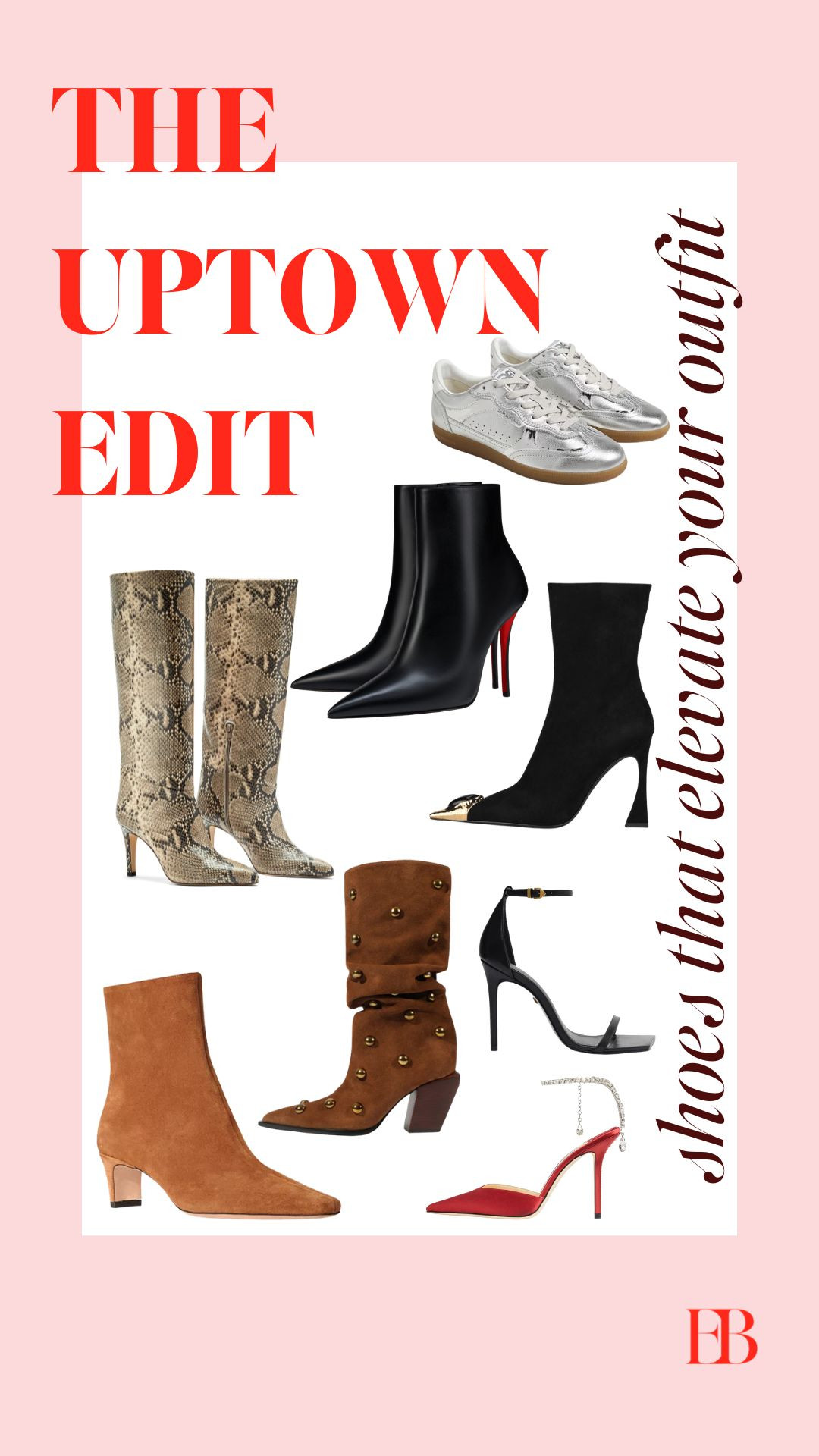 shoes // elevate // heels // boots // sneakers 

 