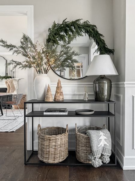 So many of you are loving my holiday console styling! Mainly affordable products, and such an easy way to transform your space from regular decor to holiday decor! 

This Christmas tree throw from Target is selling like crazy, but somehow it’s still in stock! It’s only $35 and right now with Target Circle if you spend $75 you get $15 off! This lamp, console, and trees are target as well! 

#LTKstyletip #LTKHoliday #LTKsalealert