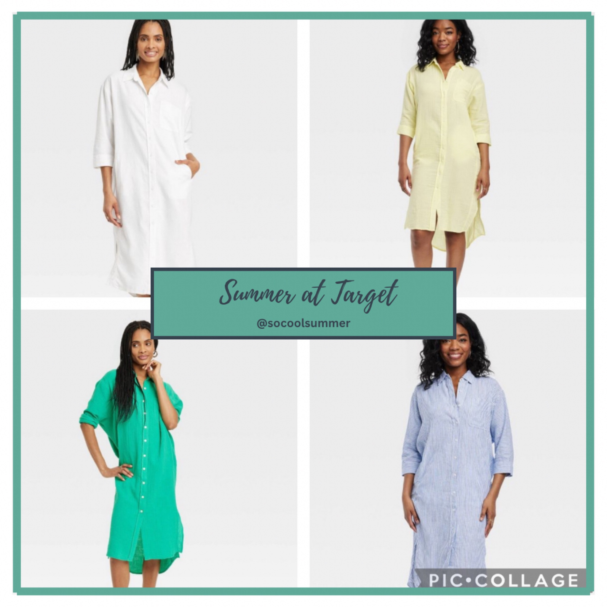 Super cute shirt dress at Target. I’m ordering the yellow one! 

Hoc summer, cool summer, true summer, soft summer, light summer;  cool yellow, jade, soft whife