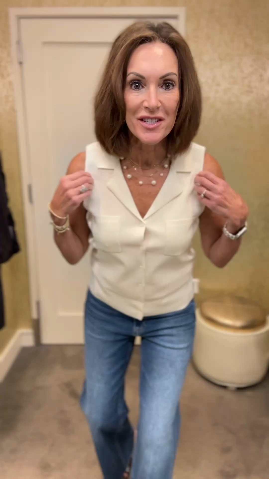 Vest- medium but it’s a little tight in the chest 
Jeans - 28

Fall outfit 

#LTKSaleAlert #LTKStyleTip #LTKOver40