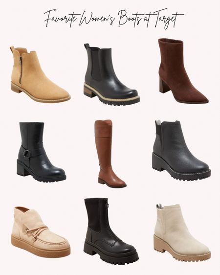 Favorite Women’s Boots at Target. Ankle boots, winter boots, tall boots, dress boots, casual boots

#LTKMostLoved #LTKover40 #LTKshoecrush