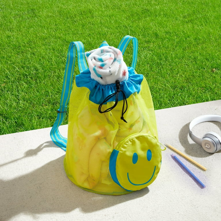 Sunshine Squad Smiley Beach Convertible Mesh Backpack | Walmart (US)