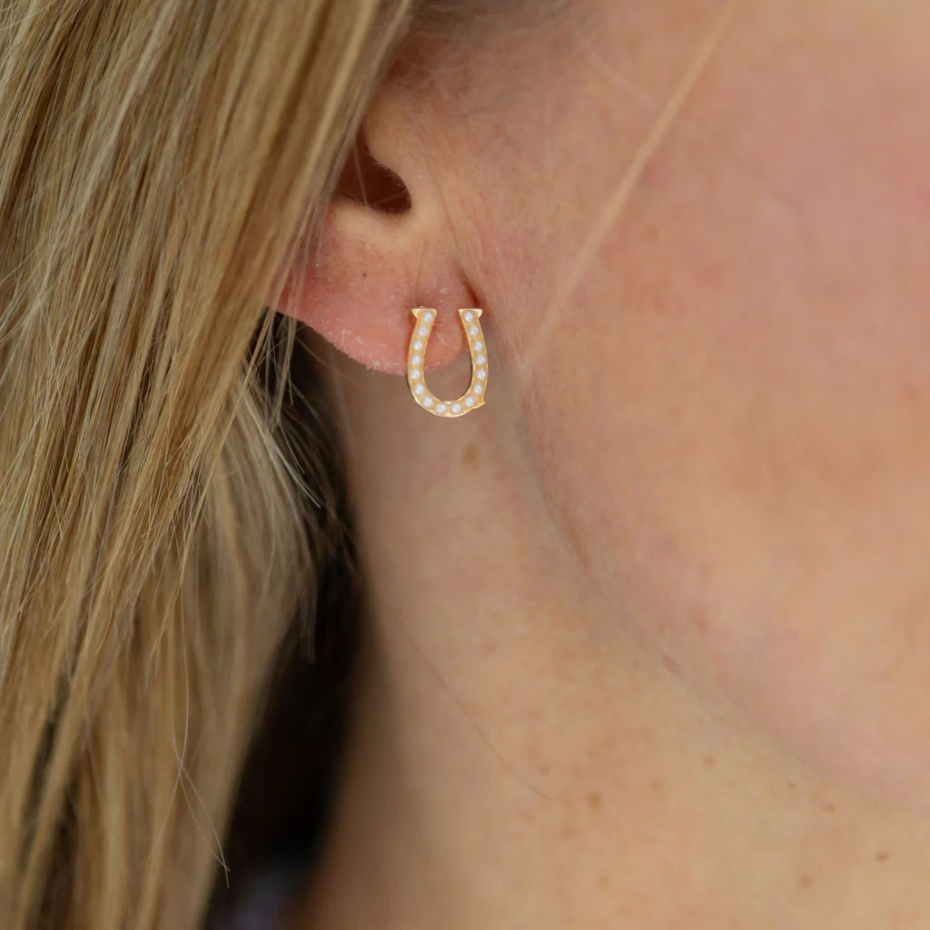 Pearl Horseshoe Studs | Erin McDermott Jewelry