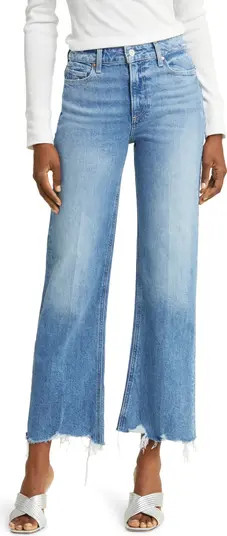 Leenah Raw Hem High Waist Ankle Wide Leg Jeans | Nordstrom