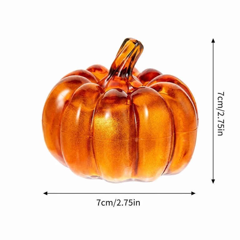 Glass Pumpkin Ornament, Hand Blown Seasonal Tabletop Decor, Halloween Fall Harvest Centerpiece fo... | Walmart (US)