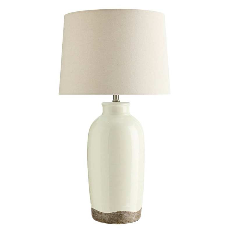 Cream Distressed Ceramic Lamp, Large | At Home