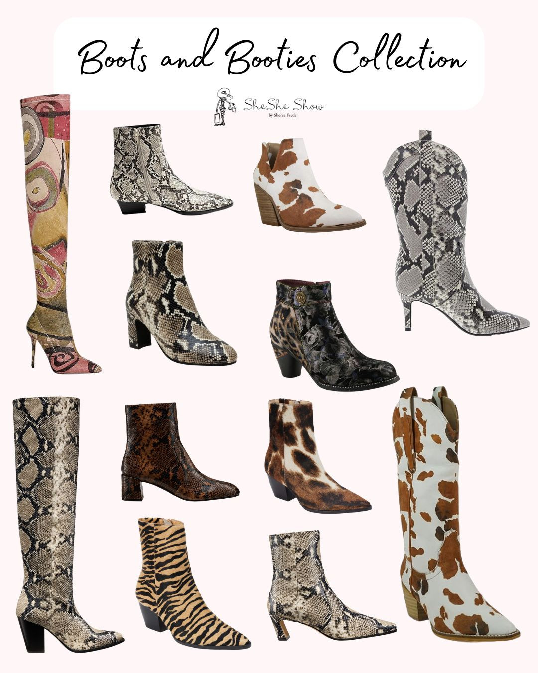  
Novelty boots and booties!! Snakeskin, cow hide, zebra print
 

#LTKShoeCrush #LTKSeasonal
