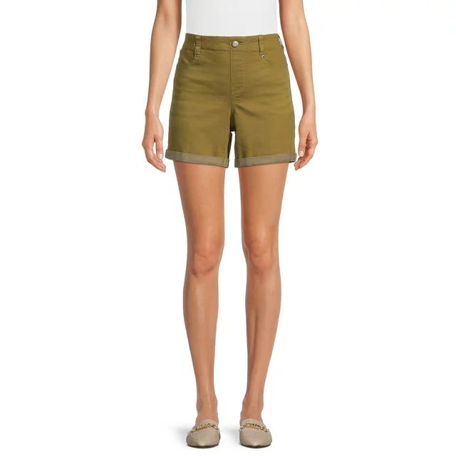 Time and Tru Women's Pull-On Denim Shorts, 5" Inseam, Sizes XS-XXL | Walmart (US)