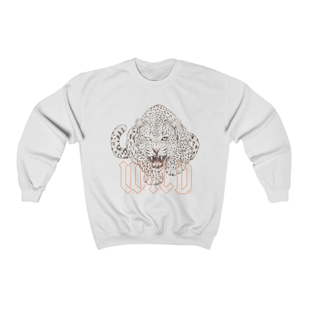 Wild Jaguar Distressed Unisex Crewneck Sweatshirt | Always Stylish Mama