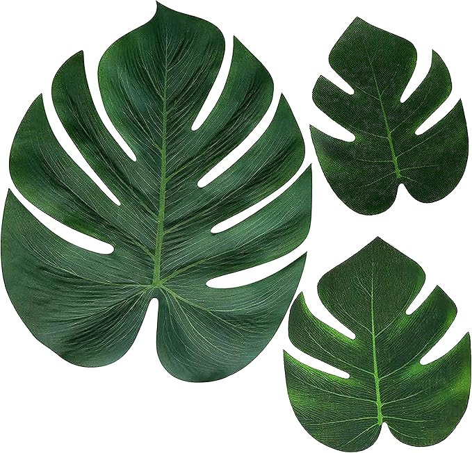 Moon Boat 120PCS Tropical Palm Leaves Plant Imitation Leaf-Hawaiian/Luau/Jungle Party Table Decor... | Amazon (US)