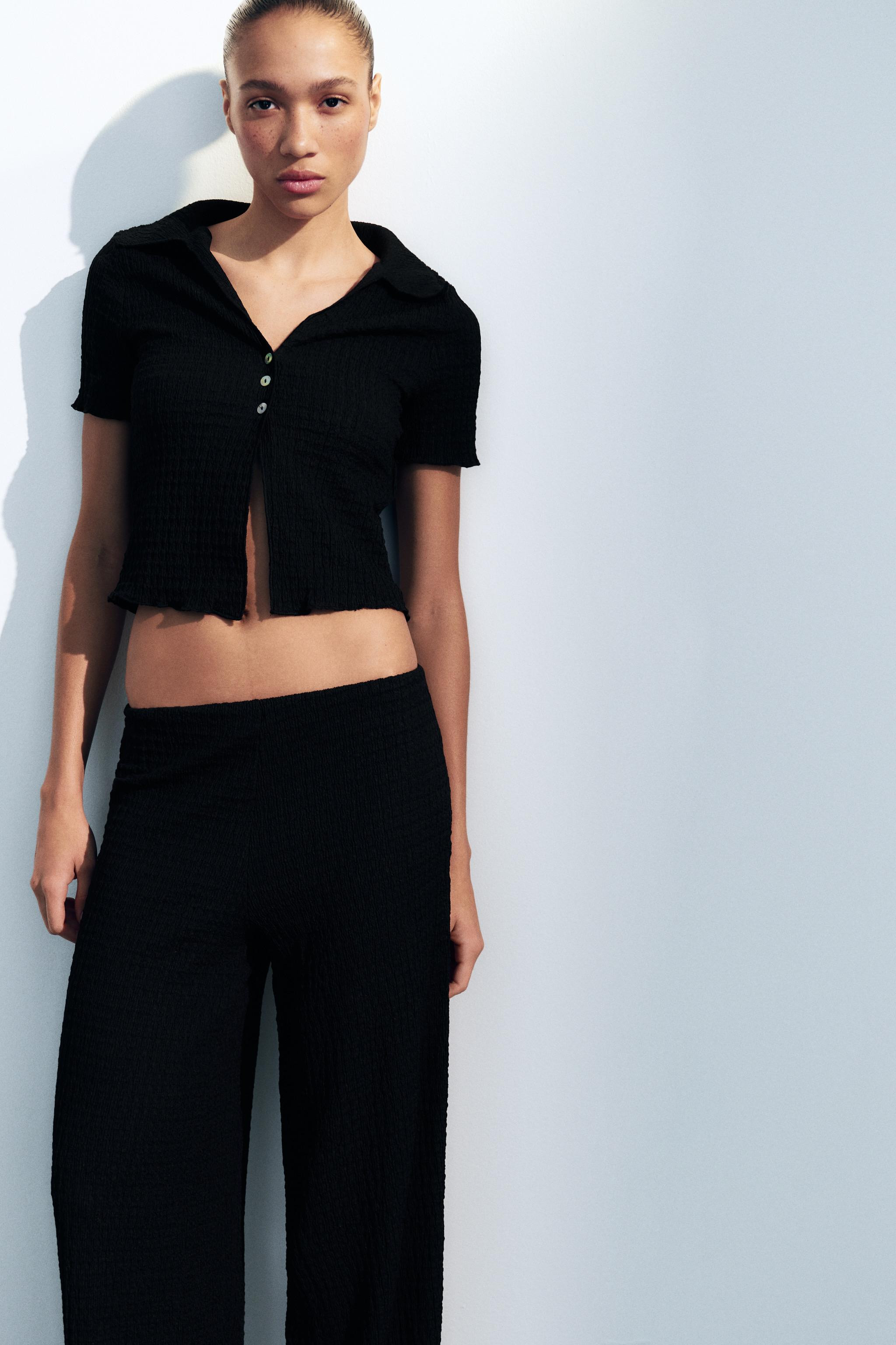 TEXTURED STRAIGHT LEG PANTS | Zara US