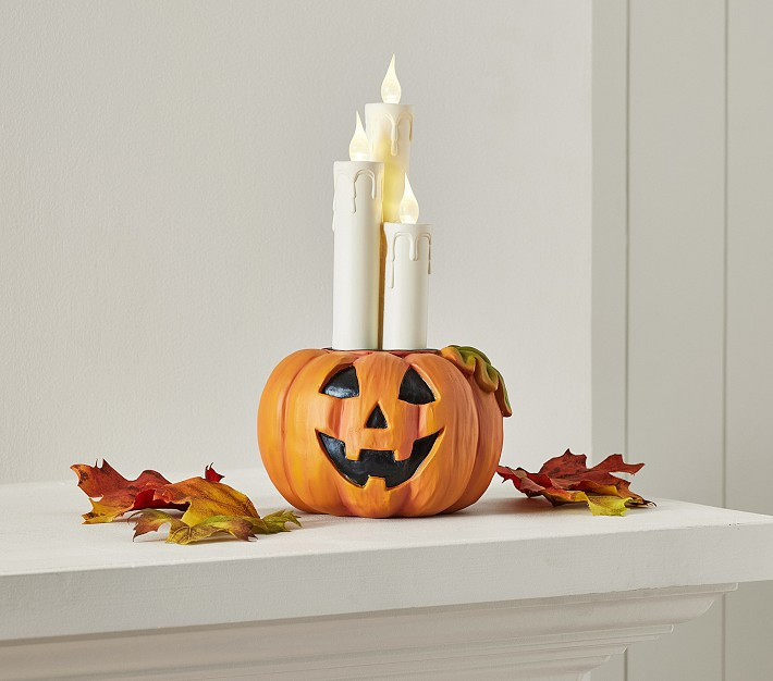 Light-Up Spooky Pumpkin with Candles | Pottery Barn Kids