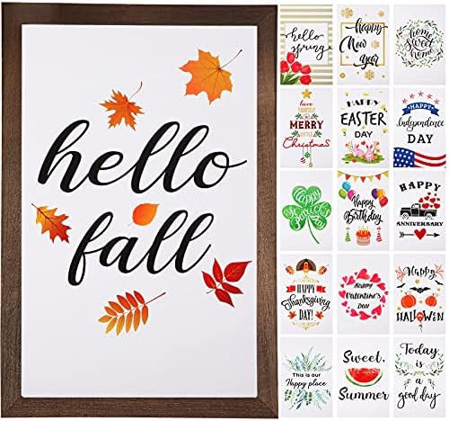 Jetec Farmhouse Wall Decor Signs with 16 Interchangeable Seasonal Sayings for Home Decor, Rustic ... | Amazon (US)