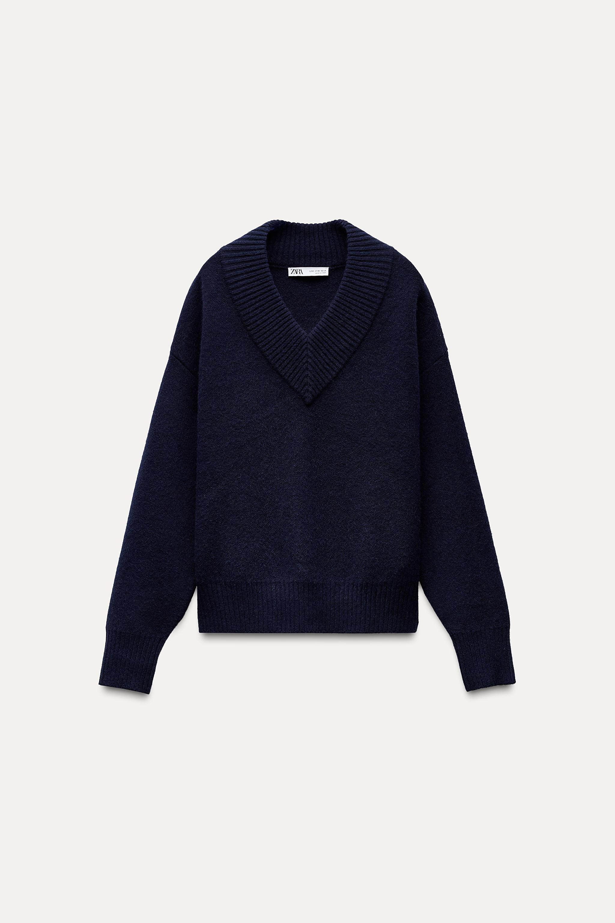 PLAIN KNIT V-NECK SWEATER | Zara UK