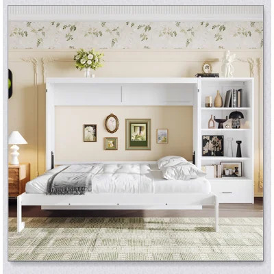 Queen Size Murphy Bed with Height Adjustable Storage and Foldable Design, Perfect for Maximizing Space in Bedrooms and Guest Rooms | Wayfair North America