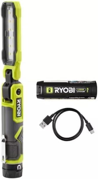 RYOBI USB Lithium Cordless 550 Lumens Rechargeable Inspection Flashlight Kit with 2.0 Ah Battery ... | Amazon (US)