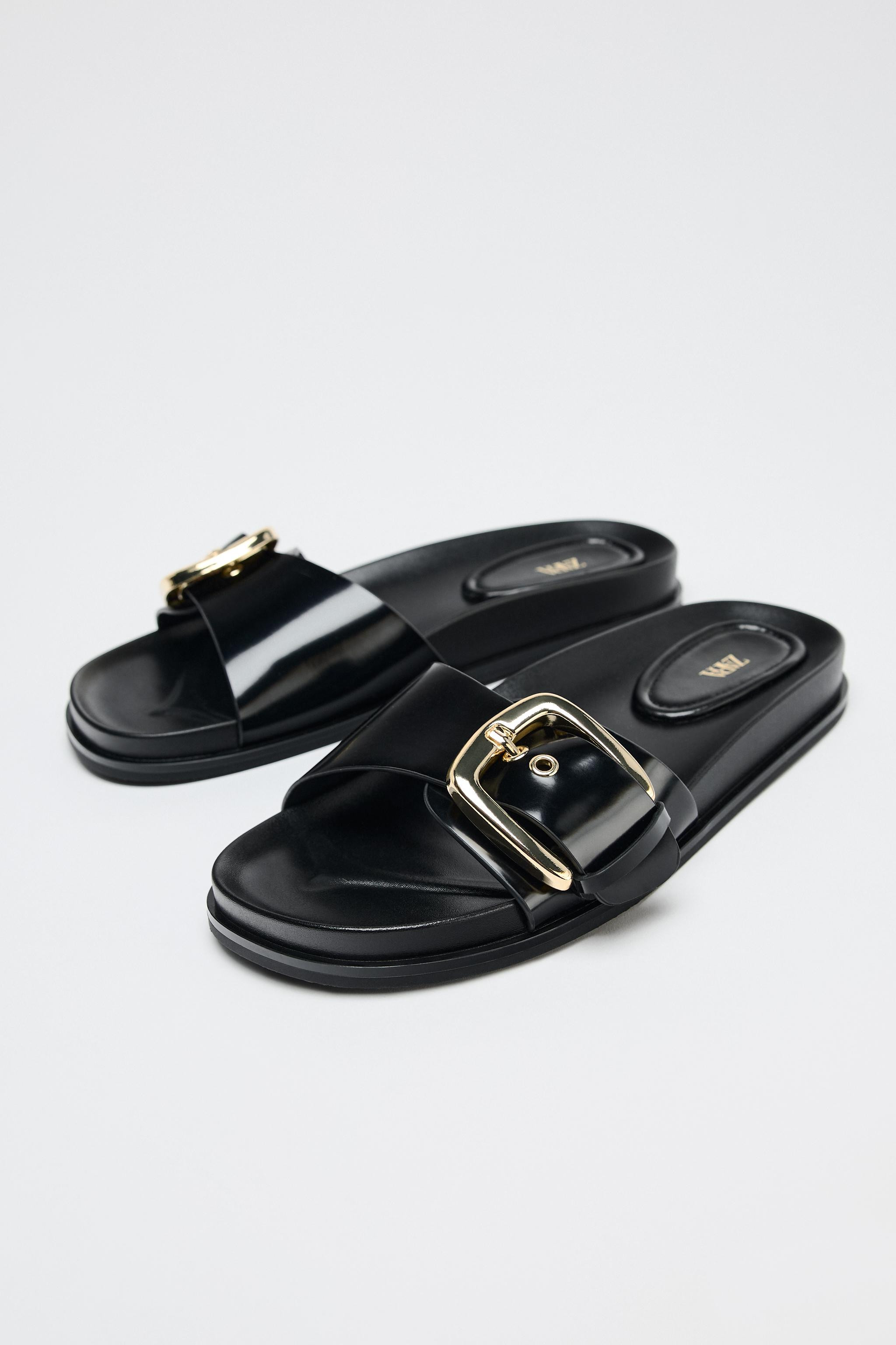 LOW HEELED SANDALS WITH BUCKLE | Zara US