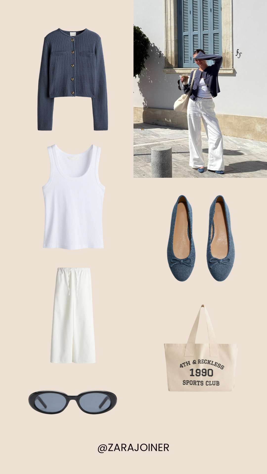blue and white spring outfit 🫐🤍

white linen trousers, holiday outfit, vacation inspo, blue cardigan, ballet flats, h&m 

 

#LTKuk #LTKspring #LTKtravel