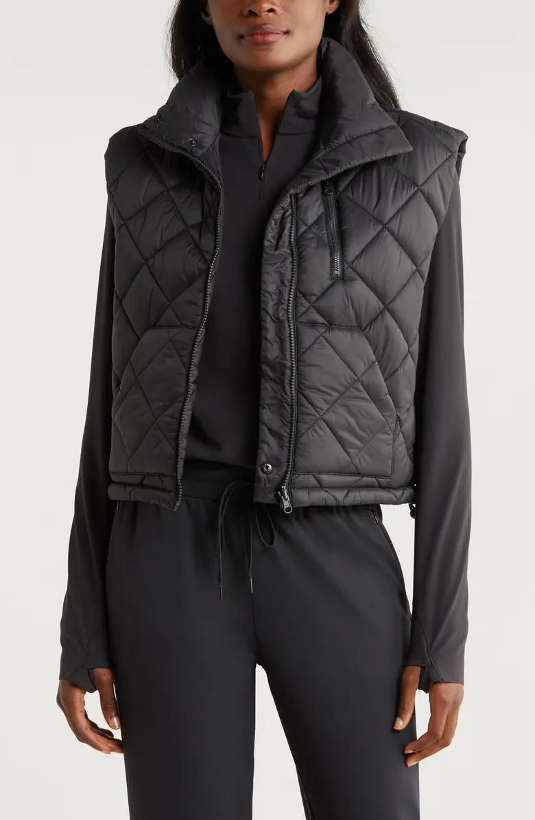 Zella Reversible Quilted Nylon Puffer Vest | Nordstrom | Nordstrom