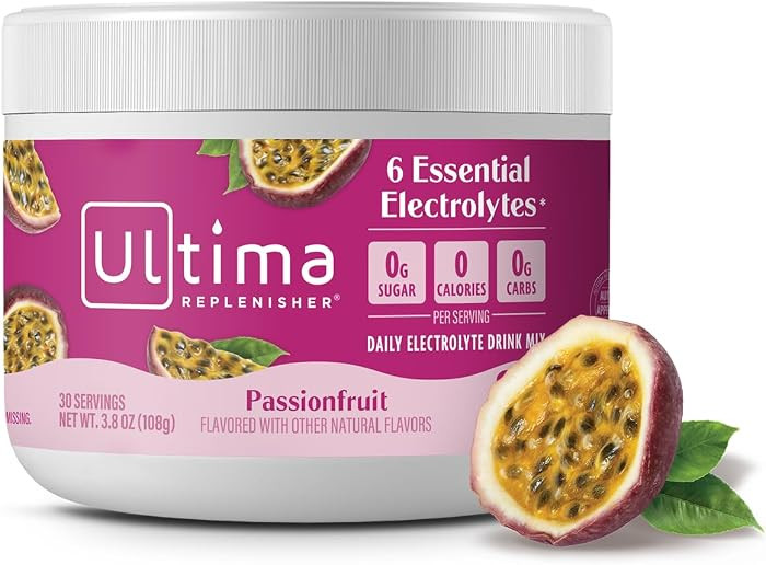 Ultima Replenisher Daily Electrolyte Powder Drink Mix \u2013 Passionfruit, 30 Servings Canister \... | Amazon (US)