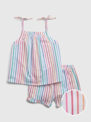Kids 100% Recycled Seersucker PJ Shorts Set | Gap (US)
