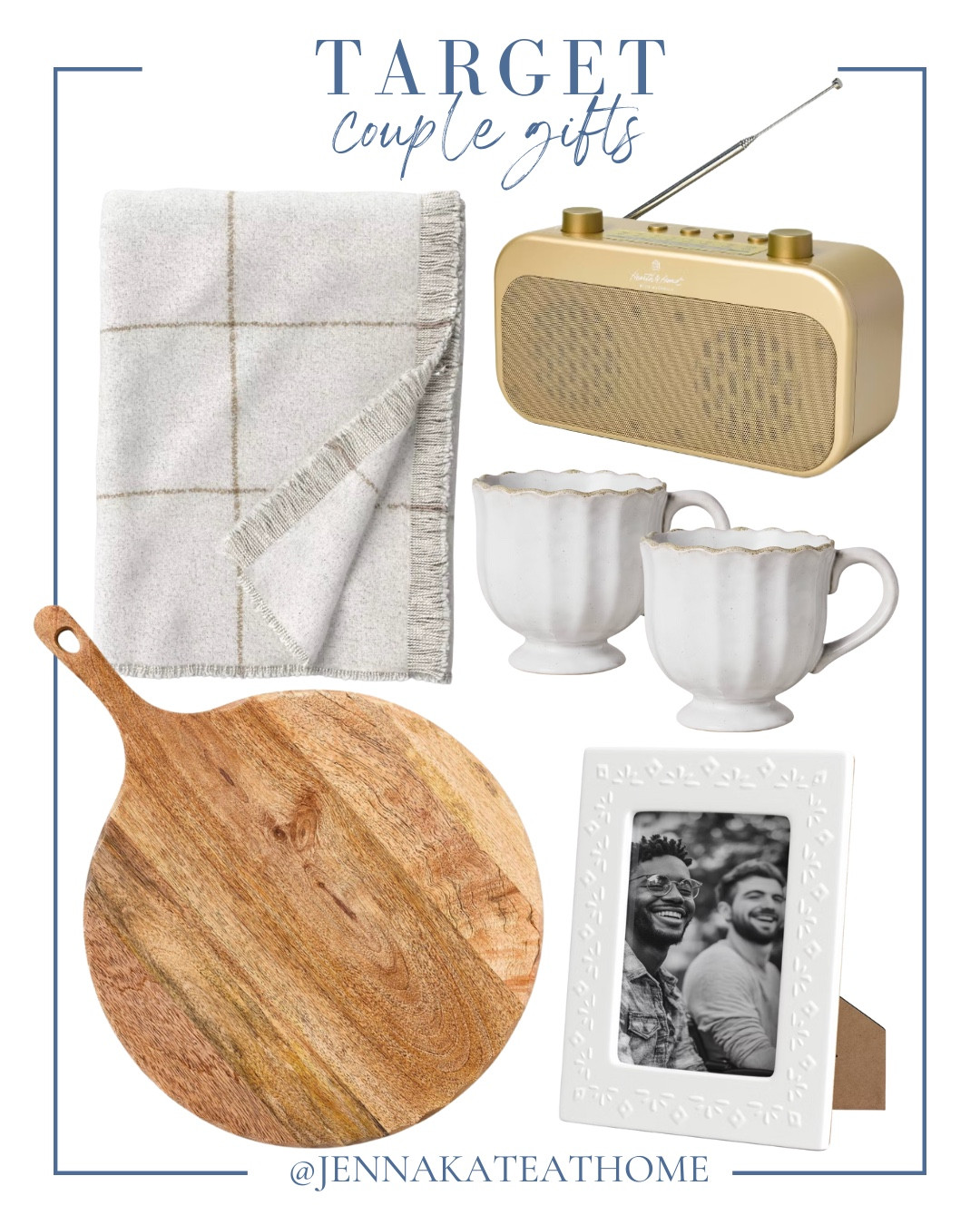 Gifts for couples include radio, throw blanket, cups, frame, charcuterie board.

Gift guide, couple gifts, gifts for coupless include

#LTKHoliday #LTKGiftGuide #LTKFindsUnder50
