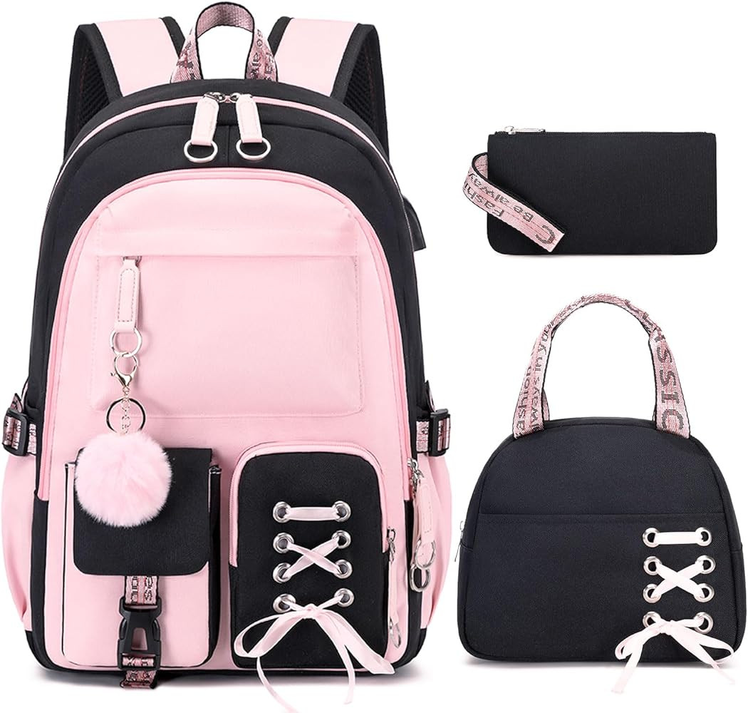 Backpacks for Girls, Girls Backpack with Lunch Box and Pencil Case for Teen Kids Elementary Middl... | Amazon (US)
