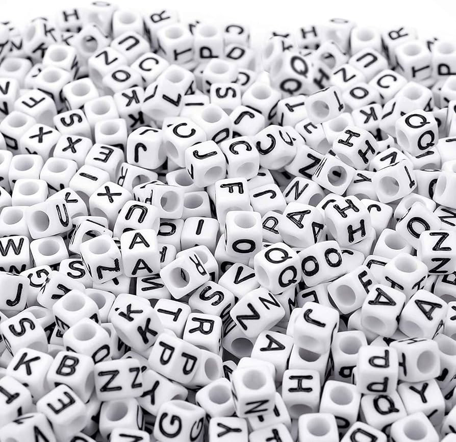 Augshy 500PCS White Letter Beads for Bracelets Making, Alphabet Beads for Bracelets Making (6 mm) | Amazon (US)