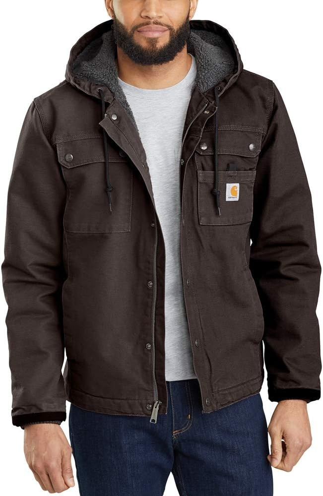 Carhartt Men's Relaxed Fit Washed Duck Sherpa-Lined Utility Jacket | Amazon (US)